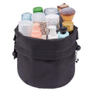 Barrel Makeup Bag Travel Drawstring Cosmetic Bag Toiletry Organizer Waterproof for Women and Girls (Small, Black) Narwey