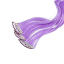 SWACC 12 Pcs Curly Wavy One Color Party Highlights Clip on in Hair Extensions Colored Hair Streak Synthetic Hairpieces (Lilac Purple) SWACC Store