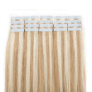 Tape in Hair Extensions Blonde Rooted 100% Remy Human Hair Highlight Double Side Tape Seamless Skin Weft 20pcs Long Straight(24 inch 60g,