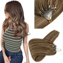 Sunny Micro Loop Hair Extensions Remy Straight Micro Ring Human Hair Extensions Brown and Blonde Highlights,Silky Human Hair Extensions 50G Per Pack 14inch Sunny Hair Store