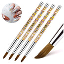 Morovan Acrylic Nail Brush for Acrylic Application - 1PCS Pure Kolinsky Sable Bristles Round Oval Pointed for Nail Art Extension Carving Manicure Pedicure With Special Liquid Glitter Handle Morovan Store
