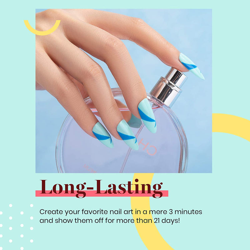 Beetles Gel Nail Polish 15ml Blue Color Gel Polish Set Soak Off LED Nail Lamp Gel Polish Nail Art Manicure Salon DIY Home Christmas Gel 0.5Oz beetles Gel Polish Store