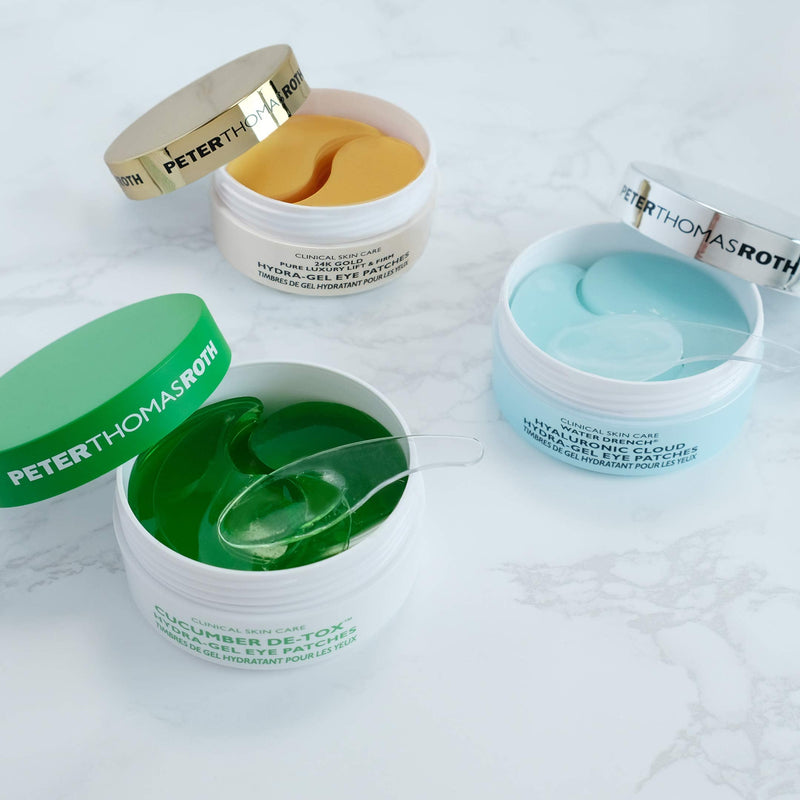 Peter Thomas Roth Water Drench Hyaluronic Cloud Hydra-Gel Eye Patches, Hyaluronic Acid Under-Eye Patches for Fine Lines, Wrinkles and Puffiness Peter Thomas Roth