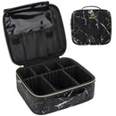 Travel Makeup Train Case Makeup Cosmetic Case Organizer Portable Artist Storage Bag 10.3'' with Adjustable Dividers for Cosmetics Makeup Brushes Toiletry (a marble black) Relavel Store