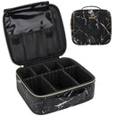 Relavel Travel Makeup Train Case Makeup Cosmetic Case Organizer Portable Artist Storage Bag with Adjustable Dividers for Cosmetics Makeup Brushes Toiletry Jewelry Digital Accessories (Marble, Black) Relavel