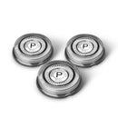 Phisco 3 PCS Replacement Shaver Head Replacement Cutter Net Blades for Electric Shavers Men IPX7 Waterproof Electric Razor, Shaving Heads Compatible with Phisco Electric Shaver Series (203D-6A) Phisco