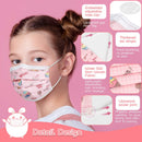 Kids face mask for Girls 50pcs Disposable Child Face Mask Wudida