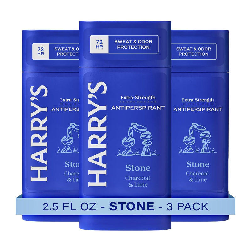 Harry's Extra-Strength Antiperspirant Deodorant, Sweat & Odor Control Antiperspirant for Men, Variety Pack - Stone, Redwood, Wildlands, 2.5 oz Pack of 3 Infinity Warehouse