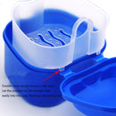 KISEER Denture Bath Case Cup Box Holder Storage Soak Container with Strainer Basket for Travel Cleaning (Blue) KISEER