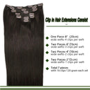 GOO GOO Hair Extensions Dark Brown Clip in Human Hair Extensions 120g Straight Natural Hair Extensions Thick Clip in Remy Extensions 20 Inch GOO GOO Store