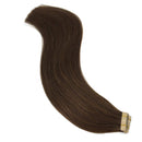 GOO GOO 24 Inch Tape in Hair Extensions Human Hair Chocolate Brown Hair Extensions 20pcs 50g Tape in Hair Extensions Human Hair for Women GOO GOO