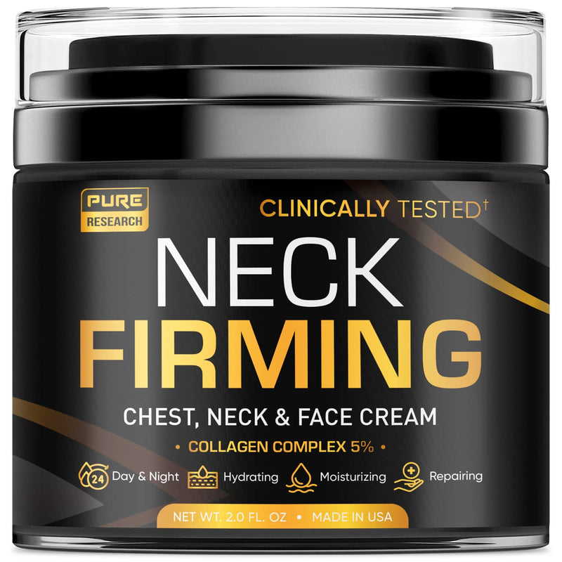 PURE RESEARCH Neck Firming Cream - Anti Wrinkle Cream Day & Night Face Neck and Décolleté Cream - Moisturizing, Lifting & Hydrating Infinity Warehouse