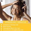 Denman Classic Styling Brush 9 Row - D4 - Hair Brush for Separating, Shaping & Defining Curls - Blow-Drying, Styling & Detangling Brush – Black Denman