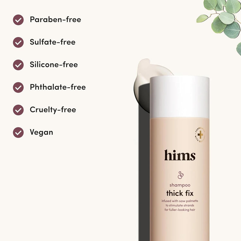 hims Thick Fix Shampoo & Conditioner Set - Thickening Shampoo and Conditioner with Saw Palmetto and Niacinamide - No Parabens or Sulfates, Vegan and Cruelty Free - Eucalyptus Grove - 2 x 6.4 fl oz Infinity Warehouse