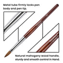Beetles Acrylic Nail Brush 100% Pure Kolinsky Hair, Bristles Acrylic Powder Nail Oval Crimped Shaped Nail Art Brush for Acrylic Nail Kit and Poly Nail Extension Gel Manicure