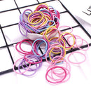KABB Colorful 100PCS Elastic Bands 100 Pcs Rubber Ties for Thick Heavy and Curly Hair KABB