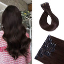 Maxfull Seamless Clip In Human Hair Extensions Chocolate Brown, Soft Skin Weft Remy Hair Extension Clip On Human Hair, 7pcs, 18inch, 110g Maxfull Store
