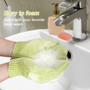 MIG4U Shower Exfoliating Scrub Gloves Medium to Heavy Bathing Gloves Body Wash Dead Skin Removal Deep Cleansing Sponge Loofah for Women and Men(1 Pair, Chartreuse) MIG4U