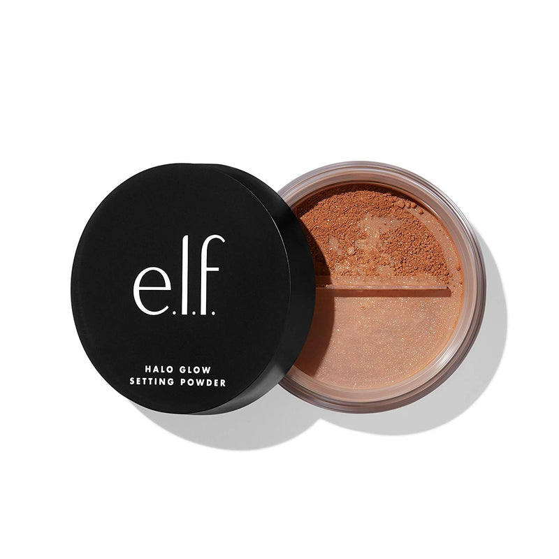 e.l.f. Halo Glow Setting Powder, Silky, Weightless, Blurring, Smooths, Minimizes Pores and Fine Lines, Creates Soft Focus Effect, Deep, Semi-Matte Finish, 0.24 Oz e.l.f.