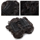 Messy Bun Hair Piece with Combs Clip in Bun Scrunchie Juva Bun Dish Fluffy Wavy Hair Updo Easy Stretch Big Chignon Short Ponytail Hairpiece for Women Brownish Black Benehair