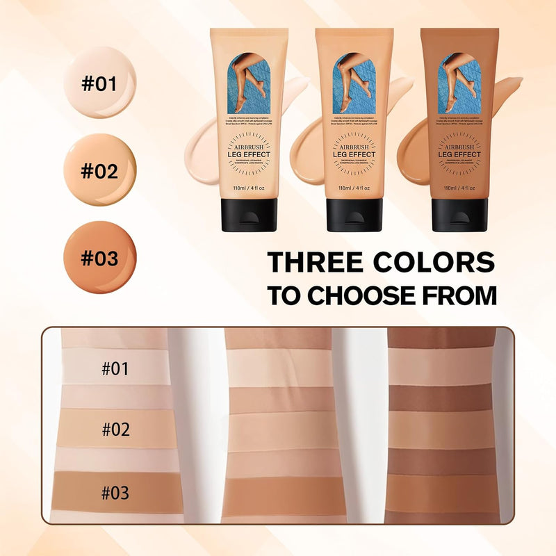 Leg Makeup Waterproof No Transfer,Flawless Looking Leg and Body Scar Cover up Makeup,Waterproof Long Last Easy Application for All Skin Tones.(2