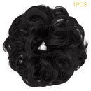 OKHOTY Hair Bun Extensions Messy Curly Hair Scrunchies Hairpieces Synthetic Donut Updo Hair Pieces for Women Girls(1PCS Natural Black ) OKHOTY