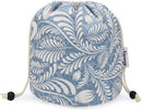 Barrel Makeup Bag Travel Drawstring Cosmetic Bag Large Toiletry Organizer Waterproof for Women and Girls (Large, Blue Leaf) Narwey Store