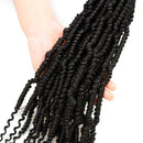 6 Packs Bomb Twist Crochet Hair 18 Inch Spring Twist Crochet Braids Pre-looped Mini Passion Twist Braiding Hair Senegalese Spring Twist Nubian Twist Kinky Curly Synthetic Hair Extensions (1B