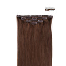22" Hair Extensions Clip in Human Hair for Women - Silky Straight Remy Real Long Human Hair Clip on 90grams 4pieces Medium Brown