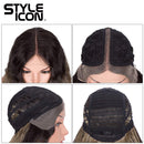 Style Icon 41" Lace Front Wigs Long Wavy Synthetic Wigs with Baby Hair Half Hand Tied 130% Density Wigs (41", TAT4/10/16A) Style Icon Store