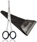 Ruvanti Round Headed Nose Hair Scissors/Safety Scissors for Kids & Infants -5.2" German Stainless Steel Baby Scissors/Baby Nail Scissors.Facial Hair Scissors/Beard Trimming Scissor/Mustache Scissor. RUVANTI