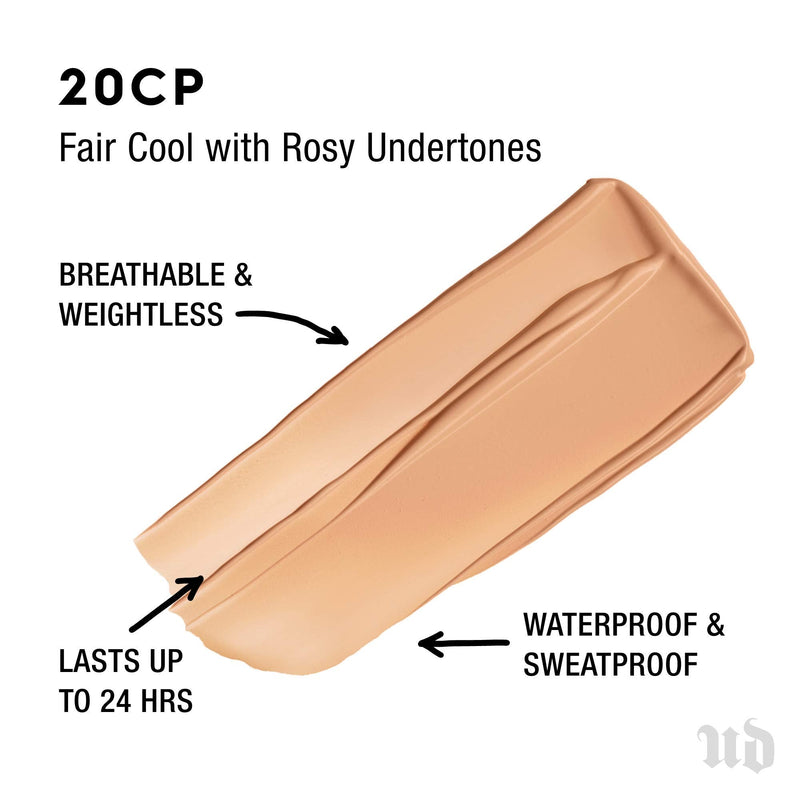 Urban Decay Stay Naked Weightless Liquid Foundation, 20CP - Buildable Coverage with No Caking - Matte Finish Lasts Up To 24 Hours - Waterproof & Sweatproof - 1.0 oz URBAN DECAY