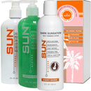 Self-Tanning Lotion (Dark), Tan Maintainer, and Exfoliant for Golden Soft Skin - 3 8 oz. Bottles Infinity Warehouse