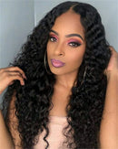 Brazilian Virgin Human Hair Wigs Deep Wave Lace Front Human Hair Wigs with Natural Hairline 9A 150% Density Natural Looking Human Hair Wig（14 inch） Kameilun