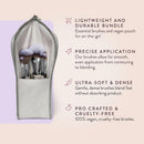 BK BEAUTY BRUSHES - ANGIE HOT & FLASHY Travel Brush Set with Pouch - Foundation Makeup Brushes - Brush for Liquid or Cream Foundations - Under-Eye Concealer | Bronzer, Blush & Highlighter Makeup Brush Infinity Warehouse