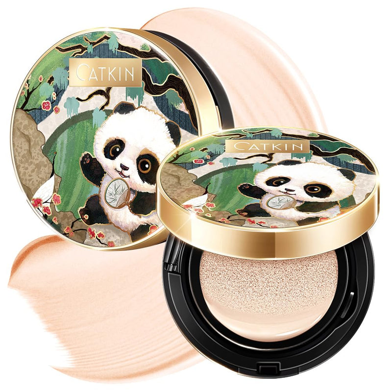 CATKIN Panda Land Full Coverage Cushion Fondation, Breathable Hydrating Nourishing Poreless Face Makeup Save for Sensitive Skin,Sheer Finish (C03 Medium Beige) Infinity Warehouse