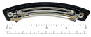 French Amie Long Rectangle Black Marble Celluloid Acetate Handmade Automatic Large Hair Clip Barrette (Black Marble) French Amie