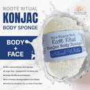 Roote Ritual Konjac Body Sponge – 100% Natural Exfoliating Shower Sponge for Sensitive Skin – Gently Deep Cleanses, Earth-Friendly Loofah, Biodegradable, Vegan – for Women, Men (Natural White) Infinity Warehouse