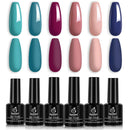 Beetles Gel Nail Polish Set, Dusty Bouquet Collection Classic Blue Pink Mavue Nail Gel Polish Perfect for Autumn and Winter Nail Art Manicure Kit Soak Off LED Gel, 7.3ml Each Bottle beetles Gel Polish Store