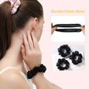 ZIMASILK 100% Mulberry Silk Hair Scrunchies,Best For Women And Girls’Hair.19MM Elastic Hair Bands for Ponytail Holder.Gentle And No hurt. (3 Pack,Black) ZIMASILK