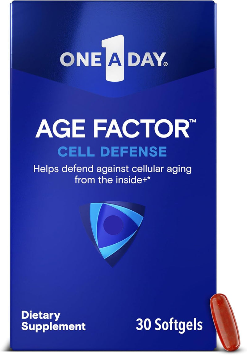 One A Day Age Factor Cell Defense-Cell Health Supplement to Support Healthy Aging Journey, Cell Health Support for Adults, with Olive Polyphenols, Resveratrol, Vitamin B3 (Niacinamide), 30 Softgels Infinity Warehouse