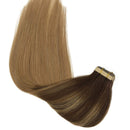 GOO GOO Tape in Hair Extensions Human Hair 24 Inch Ombre Chocolate Brown to Dirty Blonde Tape in Human Hair Extensions 20pcs 50g Remy Human Hair Extensions for Women GOO GOO Store
