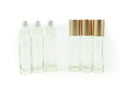 Grand Parfums Colored Glass Aromatherapy 10ml Rollon Bottles with Stainless Steel Roller and COPPER CAPS (6 Sets, Clear) Grand Parfums