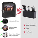 Makeup Brush Case Makeup Brush Holder Travel Makeup Bag for Women Cosmetic Bags Stand-up Brush Cup Professional Makeup Artist Storage Organizer with Shoulder Starp and Adjustable Dividers (Black) TANTO