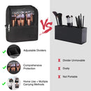 Makeup Brush Case Makeup Brush Holder Travel Makeup Bag for Women Cosmetic Bags Stand-up Brush Cup Professional Makeup Artist Storage Organizer with Shoulder Starp and Adjustable Dividers (Black) TANTO