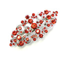 Faship Gorgeous Red Crystal Floral Hair Barrette Clip Faship Store