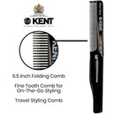 Kent 20T Black Graphite Handmade Folding Pocket Comb for Men, Fine Tooth Hair Comb Straightener for Everyday Grooming Styling Hair, Beard or Mustache, Use Dry or with Balms, Saw Cut, Made in England KENT Store