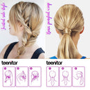 Teenitor 2 Pairs Hair Tail Tools, Hair Braid Accessories Ponytail Maker,French Braid Tool Loop for Hair Styling, 4pcs, 2 Colors Teenitor