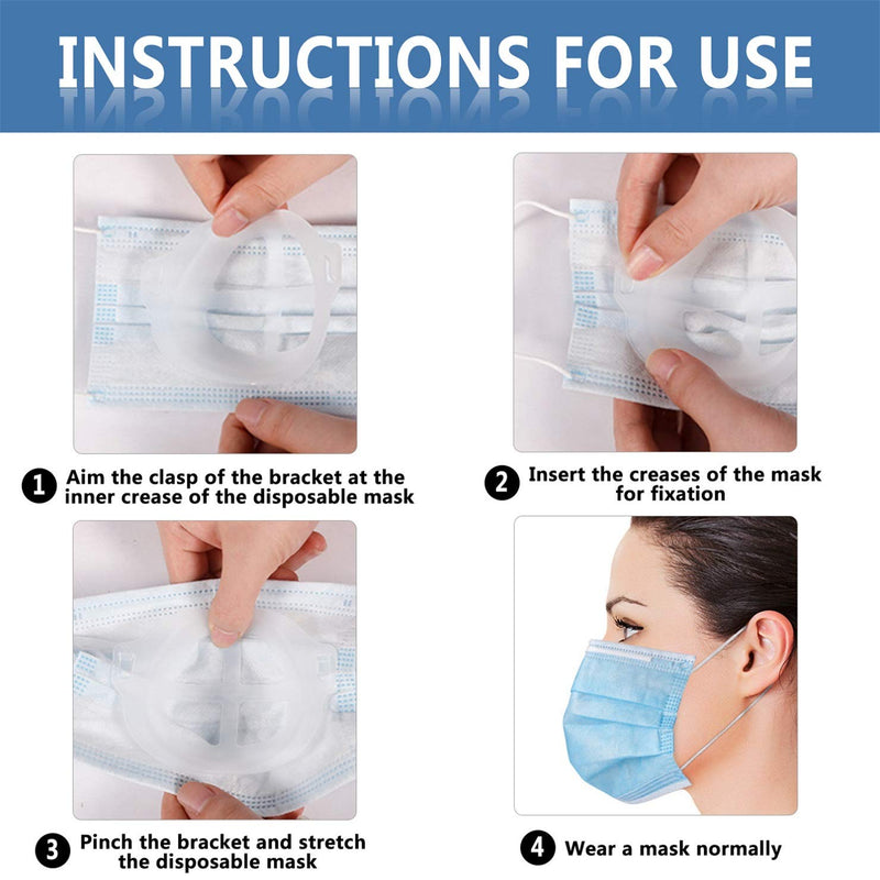 3D Mask Bracket - Oceantree Inner Support Frame for Face Mask Protect Lipstick, More Space Nose Protection Stand Holder Cool Smoothly Breathing Mask Guards for Under Mask Mask Accessories OCEANTREE
