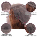 Muokass 4x4 HD Lace Front Wigs Straight Hair Brazilian Virgin Human Hair Lace Closure Wigs For Black Women 150% Density Pre Plucked With Elastic Bands 4/27 Color(22 Inch,